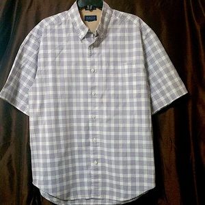 Austin Clothing Company Blue, Pink & White Short Sleeve Large Shirt